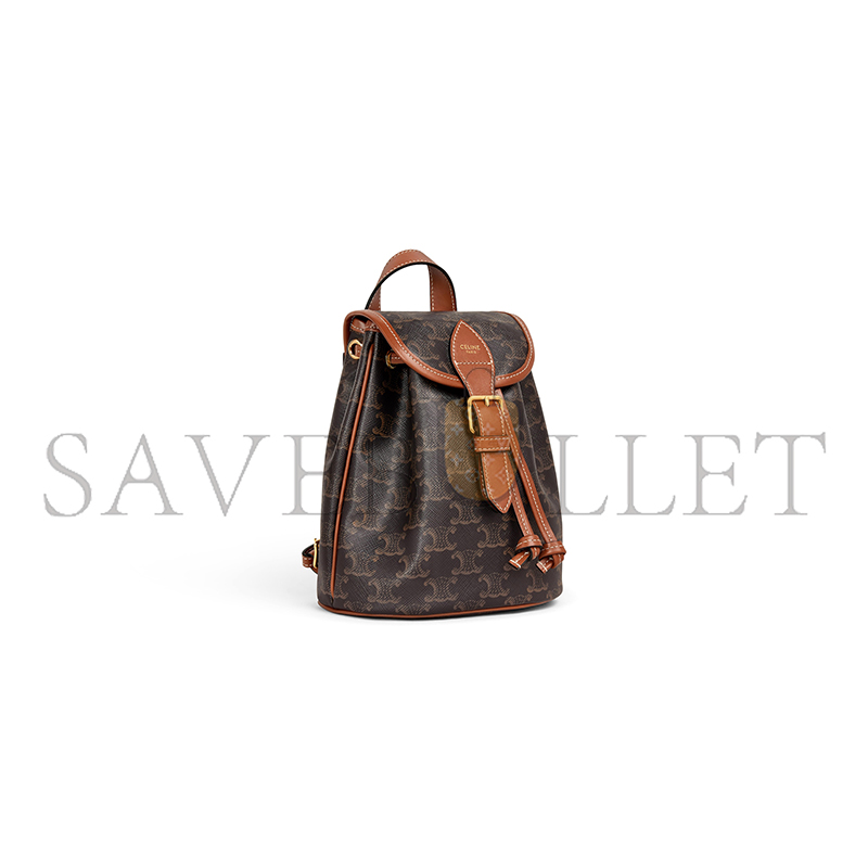 Ce**e mini backpack folco in triomphe canvas and calfskin 197662cas.04lu (20*17*10cm)