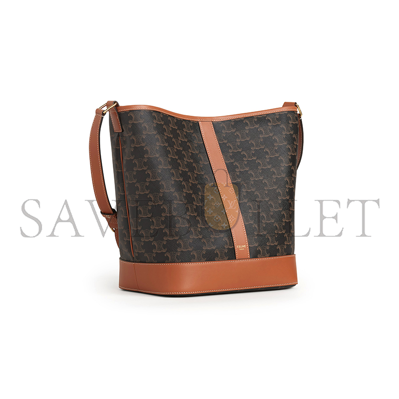 Ce**e medium bucket in triomphe canvas and calfskin 191132cas.04lu (30*22*13)