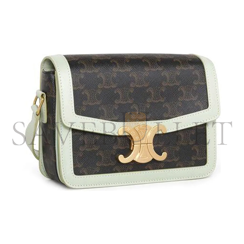 Ce**e small teen triomphe bag in triomphe canvas and calfskin 188882coz.30pa (18.5*14*6cm)