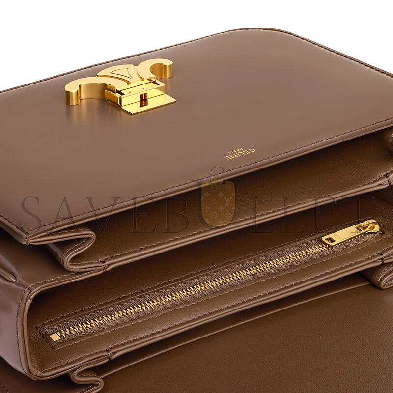 Ce**e medium classique triomphe bag in shiny calfskin 187363bf4.19bg (22.5*16.5*7.5cm)