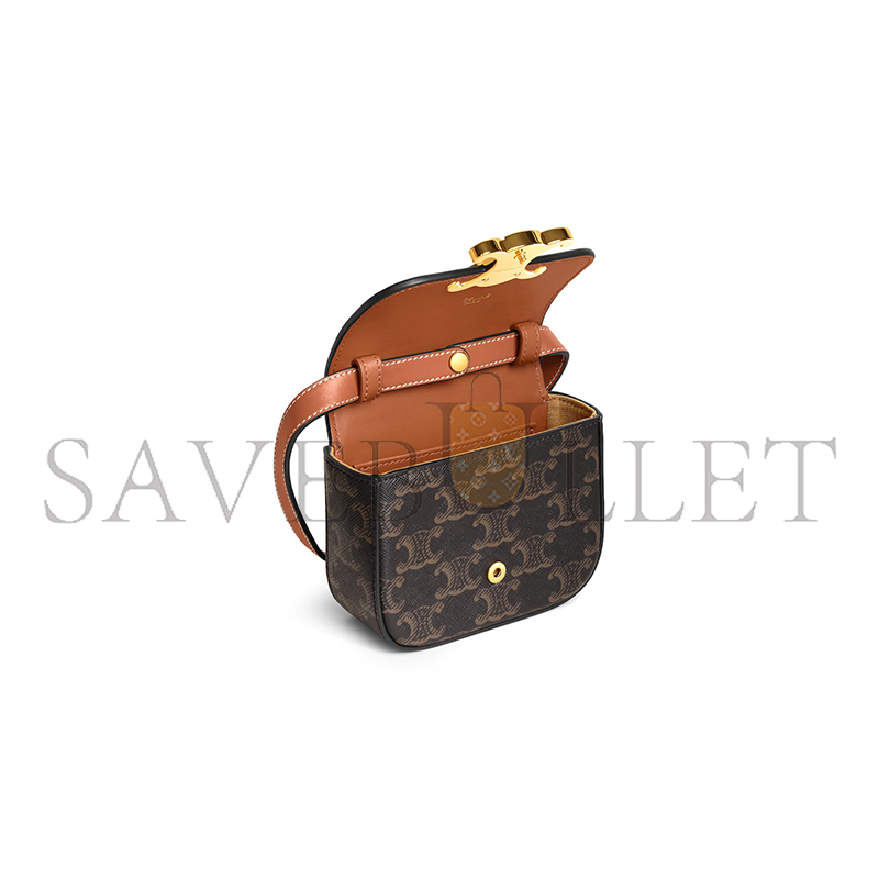 Ce**e mini claude in triomphe canvas and calfskin 10i512dqb.04lu (11*8*4cm)