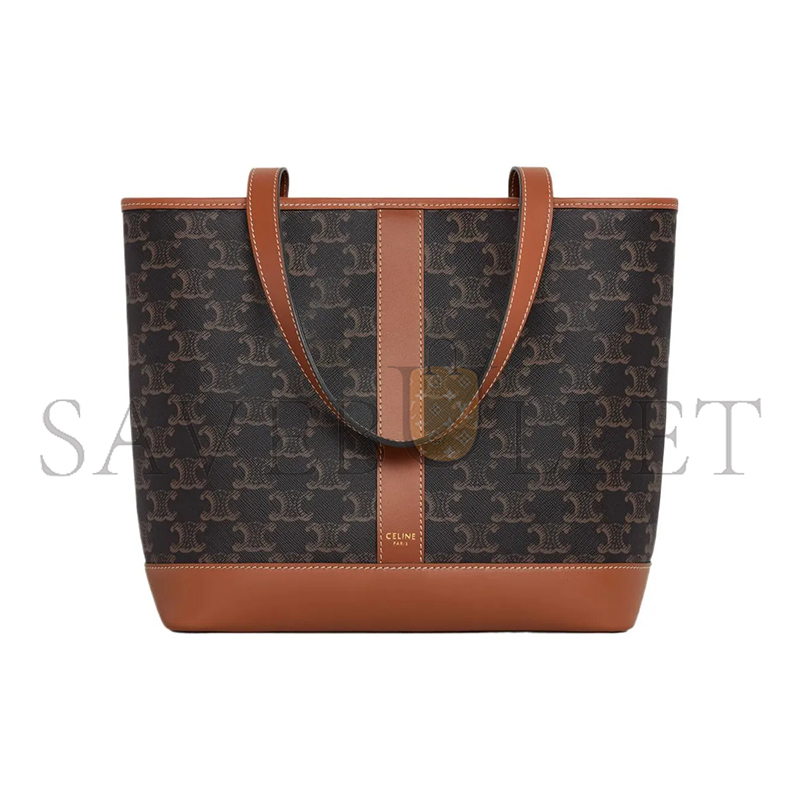 Ce**e small tote bag triomphe in triomphe canvas and lambskin 115082cas.04lu (26.5*23*12cm)