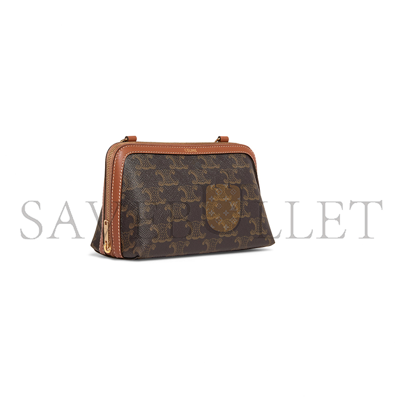Ce**e clutch on chain cuir triomphe in triomphe canvas and lambskin 10e382cbx.04lu (16*11*8cm)