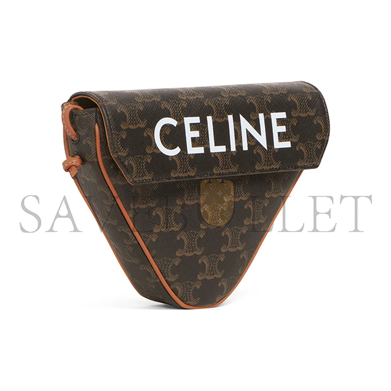 Ce**e crossbody bag in triomphe canvas and calfskin 195902bzk.04li (21*15*4cm)