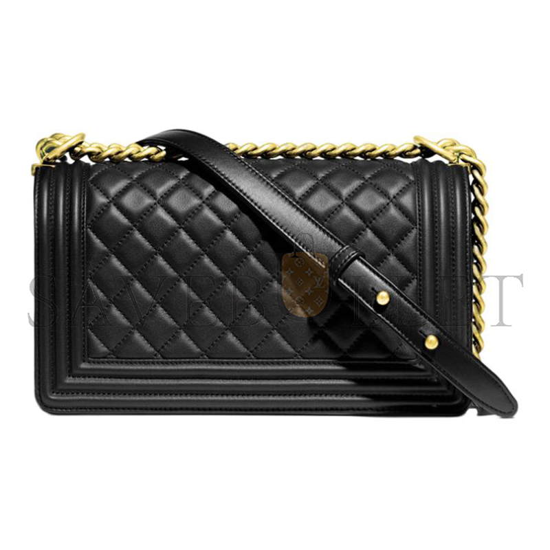 Ch*el lambskin quilted medium boy flap gold hardware a67086 (25*15*9cm)