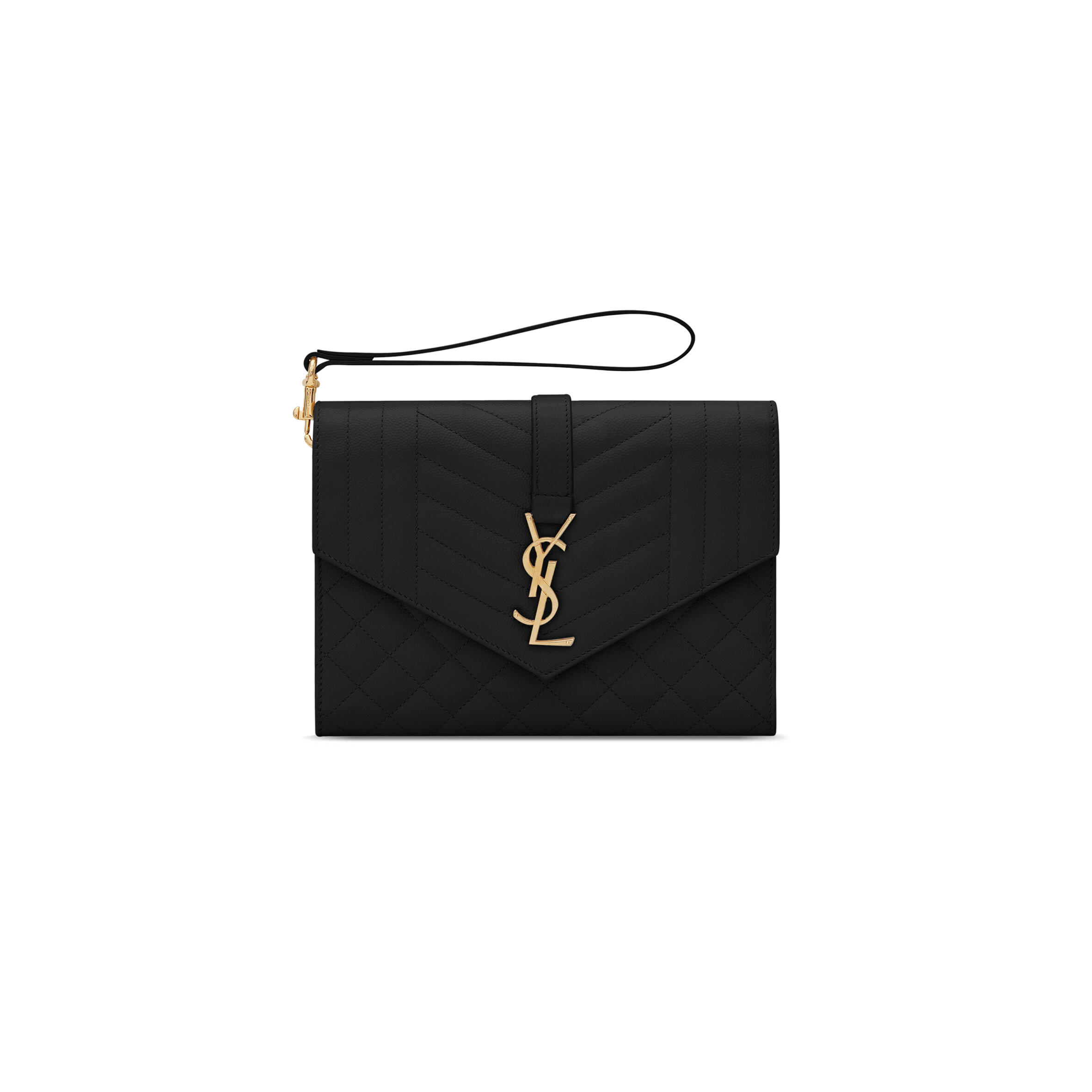 Y*L envelope flap pouch in mix matelassÉ grain de poudre leather 651030bow911000 (21*16*3cm)