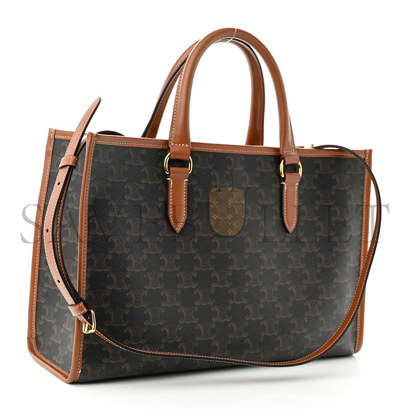 Ce**e triomphe canvas calfskin mini horizontal cabas tan 199742bzj.04lu (34*23*12.5cm)