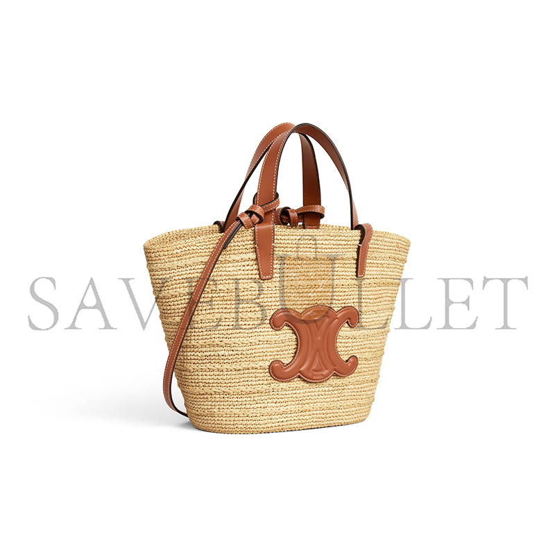 ce**e teen S*pple ce**e classic panier in raffia and calfskin 115802ff7.04lu (22*21.5*13cm)