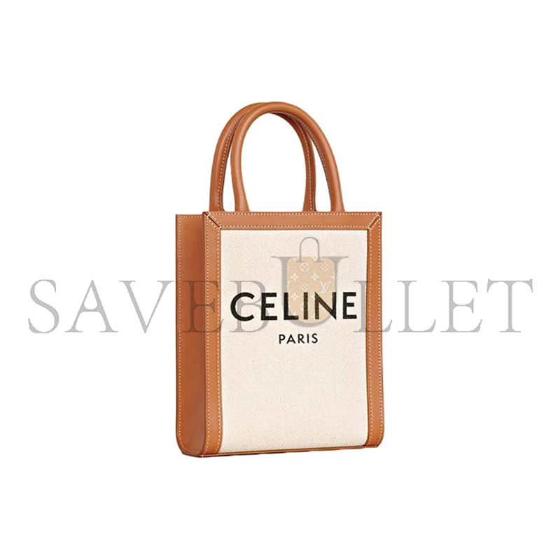 Ce**e mini tote in cabas triomphe canvas and calfskin 193302bnz.02nt (21*17*4cm)