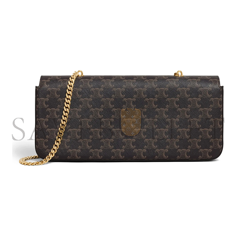 Ce**e chain shoulder bag in triomphe canvas canvas and lambskin 197412dqw.04lu (33*13*5cm)