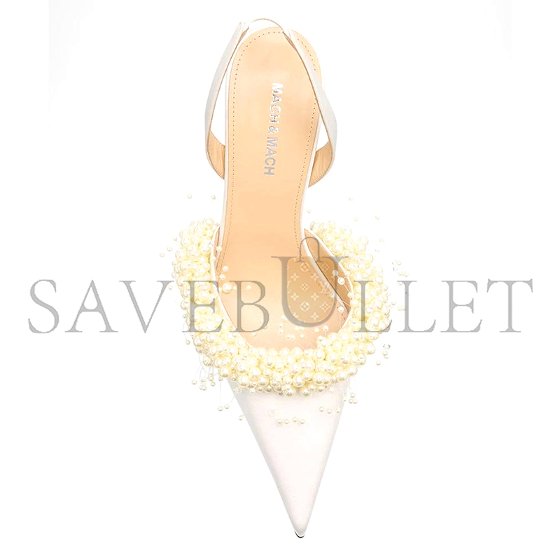 MACH & MACH FLOATING PEARLY SATIN SLINGBACK PUMPS BC25S100385CRP011