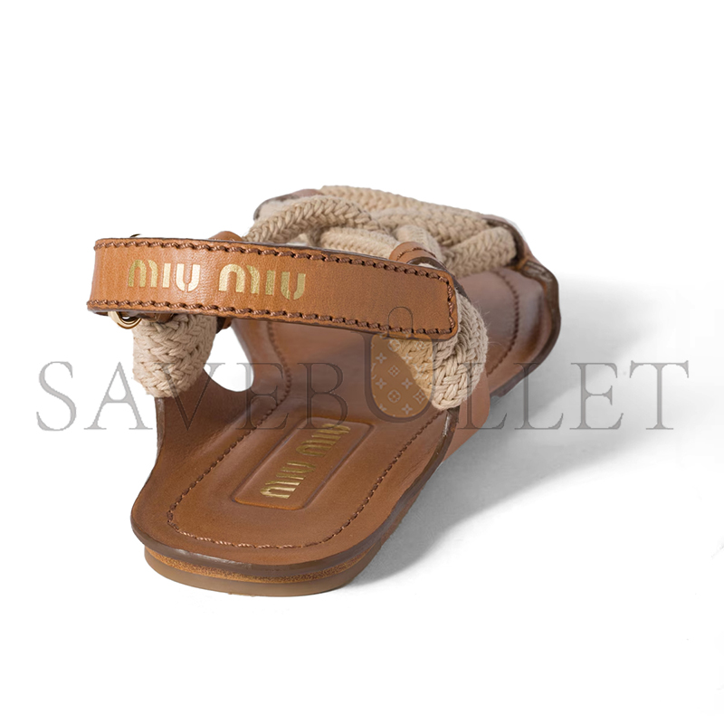 MIU MIU FLAT CORD SANDALS 5X415E