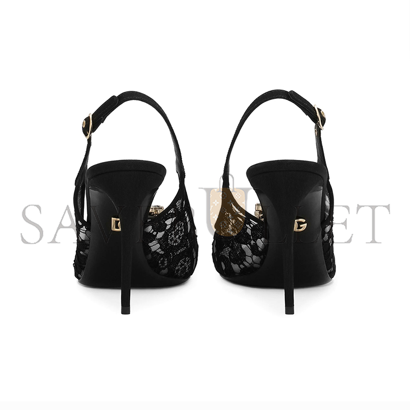 DOLCE & GABBANA RAINBOW LACE SLINGBACKS IN LUREX LACE CG0712AQ07480999