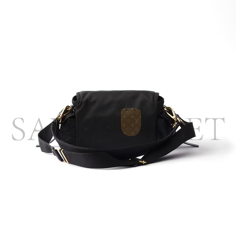 Pra*a explore medium re-nylon shoulder bag with flap 1bd394 (30*14*10cm)