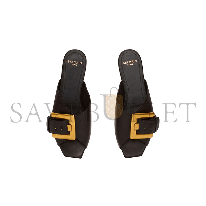 BALMAIN ANTHEM FLAT LEATHER SANDALS FN1UP141LVIT