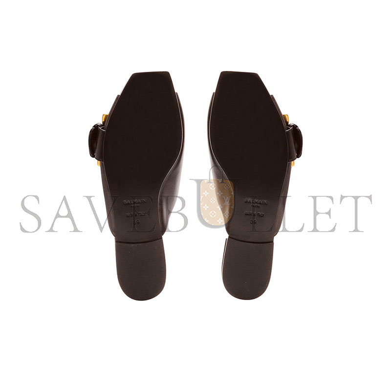 BALMAIN ANTHEM FLAT LEATHER SANDALS FN1UP141LVIT