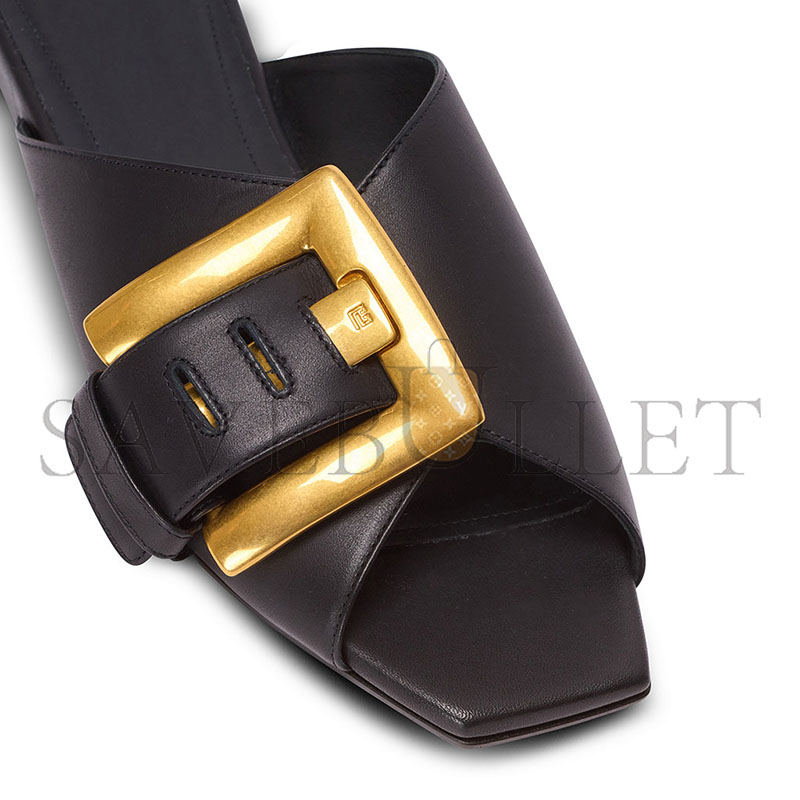 BALMAIN ANTHEM FLAT LEATHER SANDALS FN1UP141LVIT