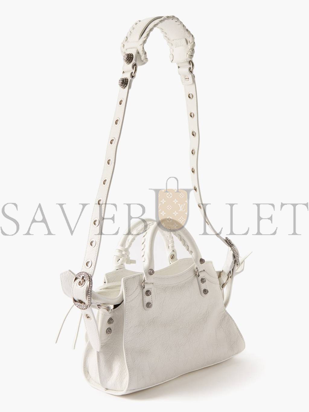 Ba*len*cia*ga white neo cagole xs leather shoulder bag matchesfashion us (25.5*16.7*11cm)
