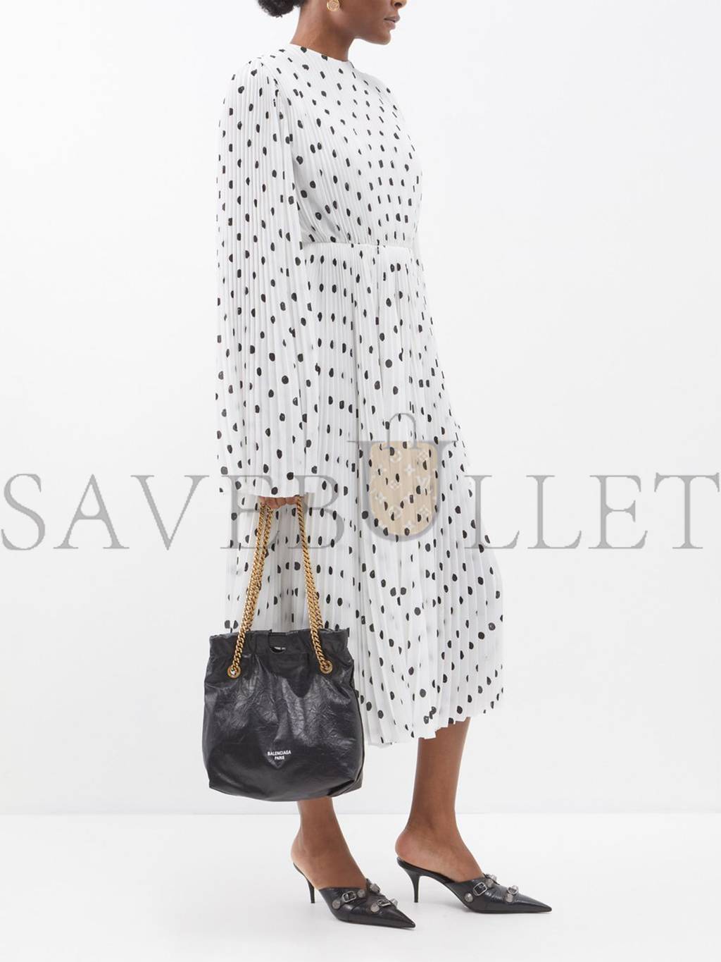 Ba*len*cia*ga black crush creased-leather tote bag matchesfashion us (27.9*25.4*10.1cm)