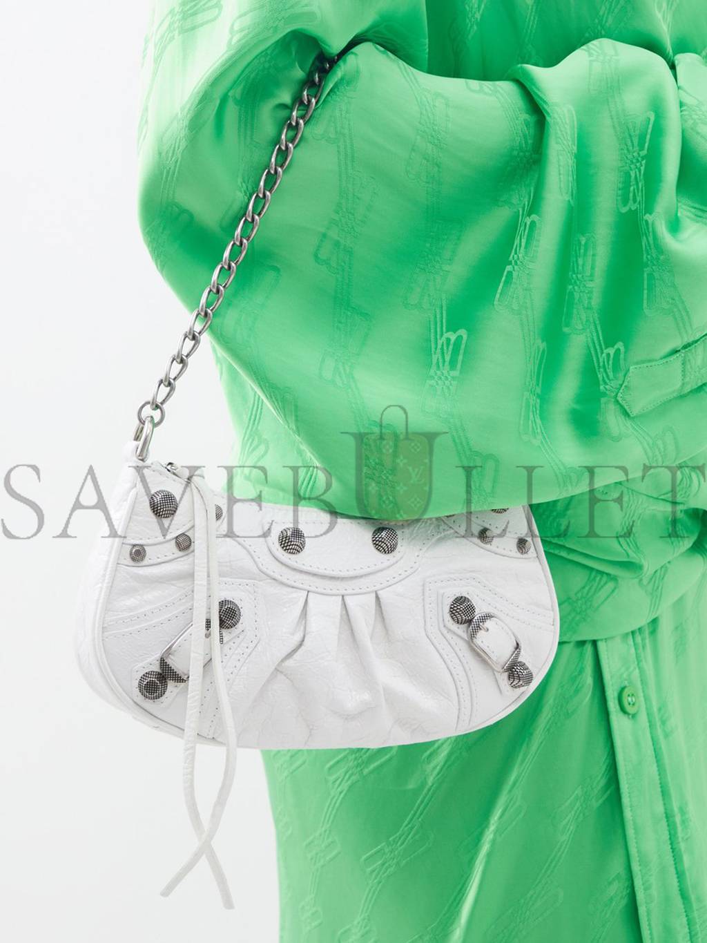 Ba*len*cia*ga white neo cagole city leather shoulder bag matchesfashion us (28.3*24.1*16.7cm)