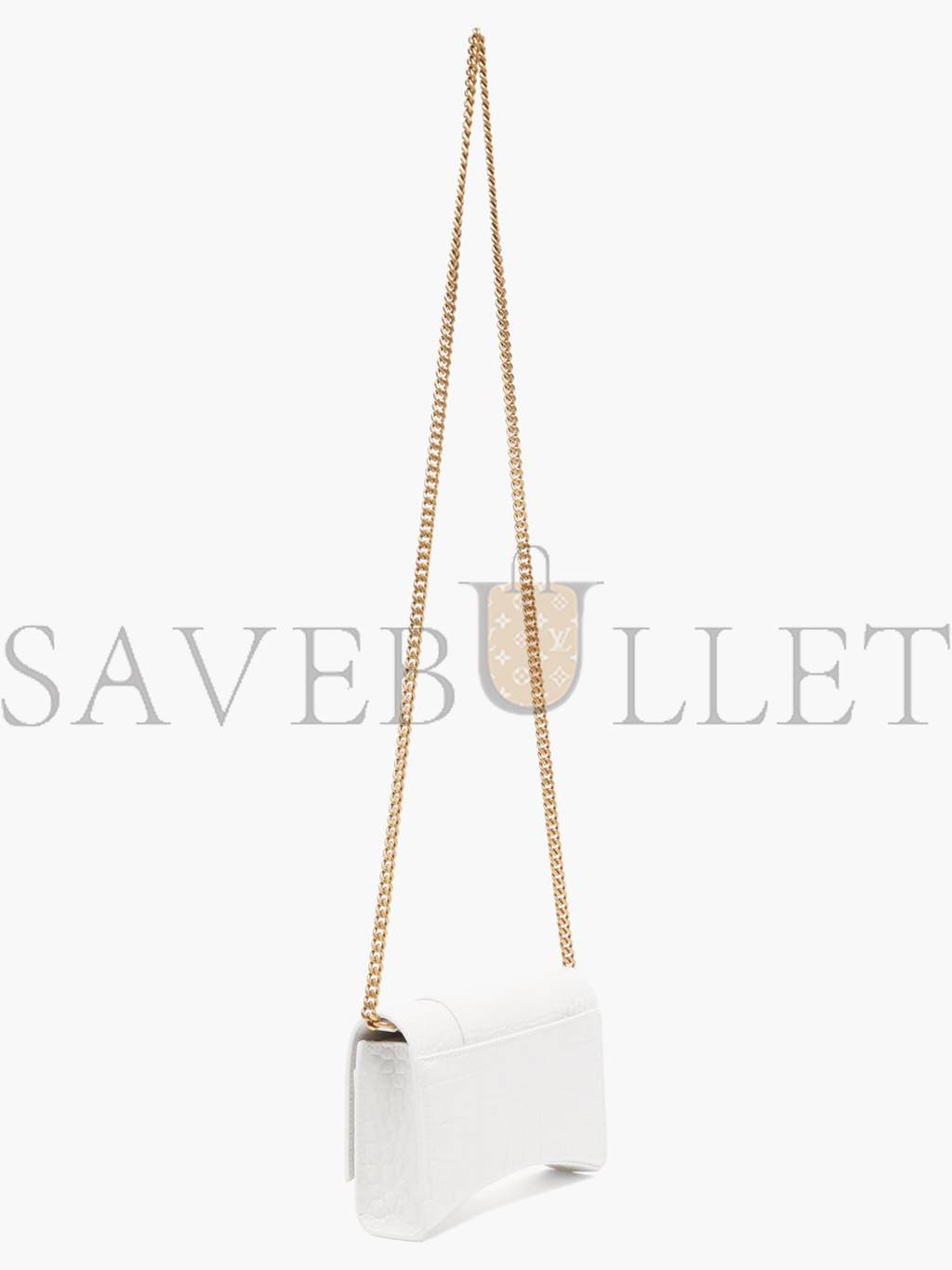 Ba*len*cia*ga white hourglass crocodile-effect leather cross-body bag matchesfashion us (19.8*12.1*5cm)