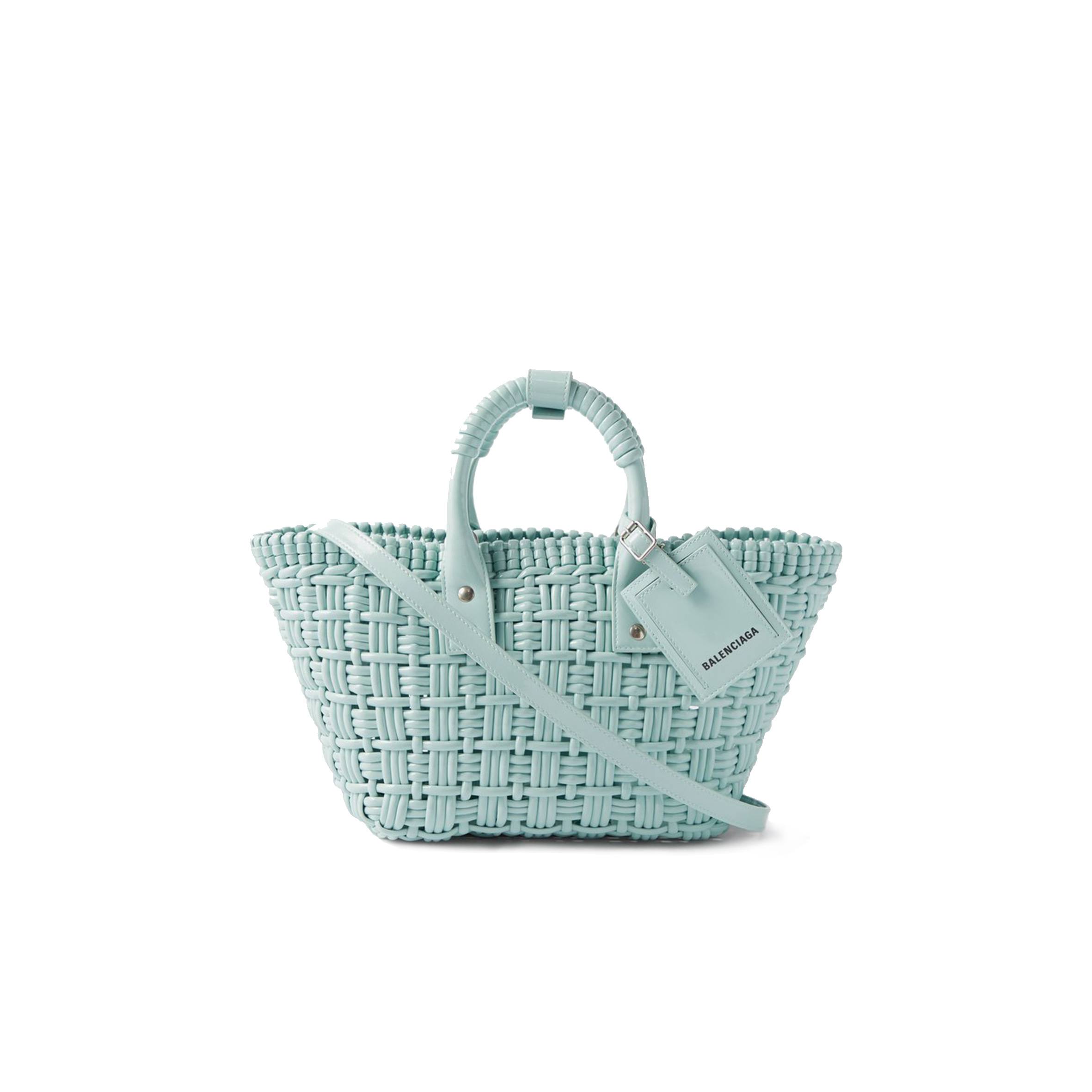 Ba*len*cia*ga green bistro xs woven faux-leather basket bag matchesfashion us (22*20*12.5cm)