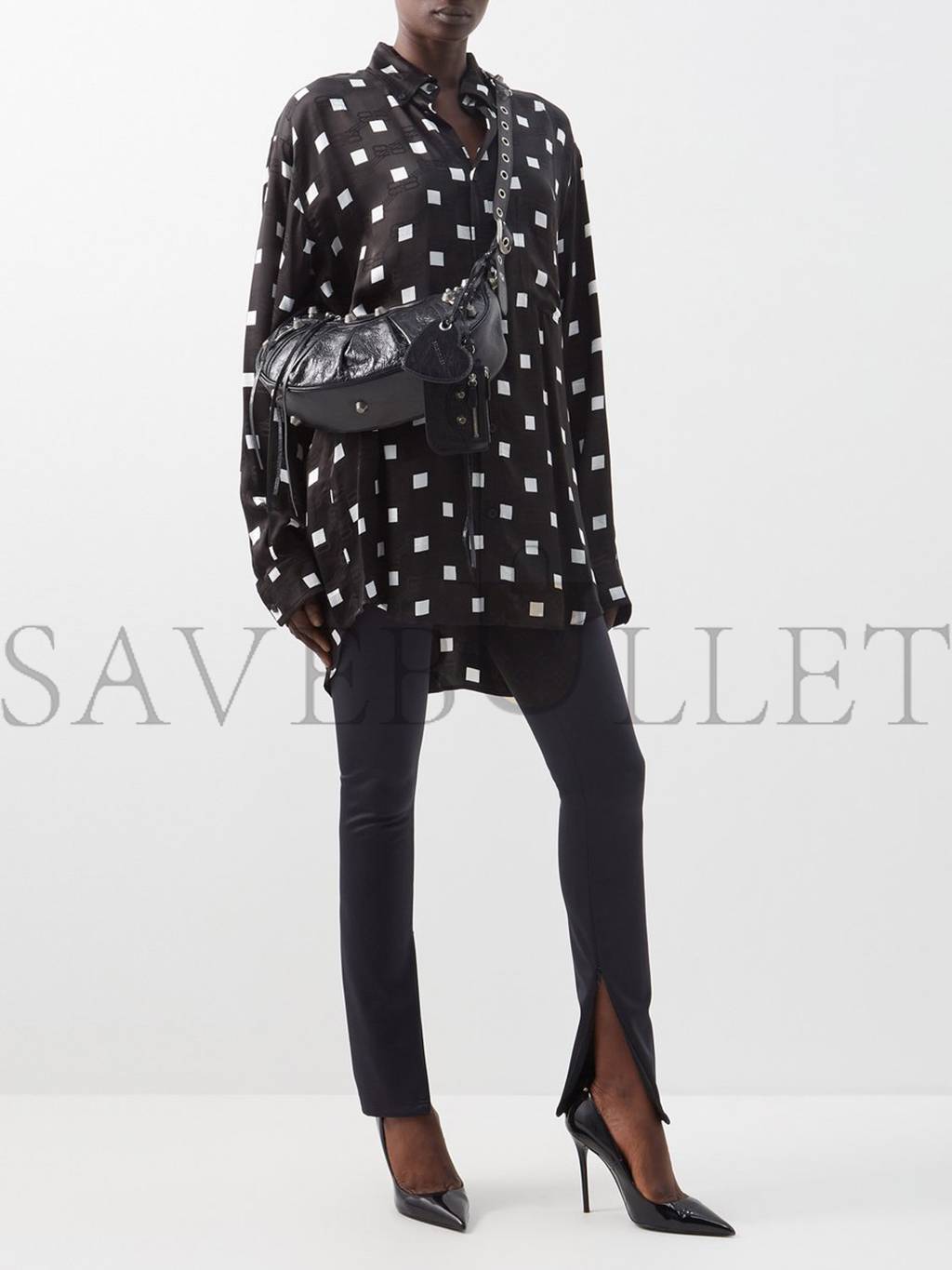 Ba*len*cia*ga black cagole s leather shoulder bag matchesfashion us (33*14.7*7.8cm)