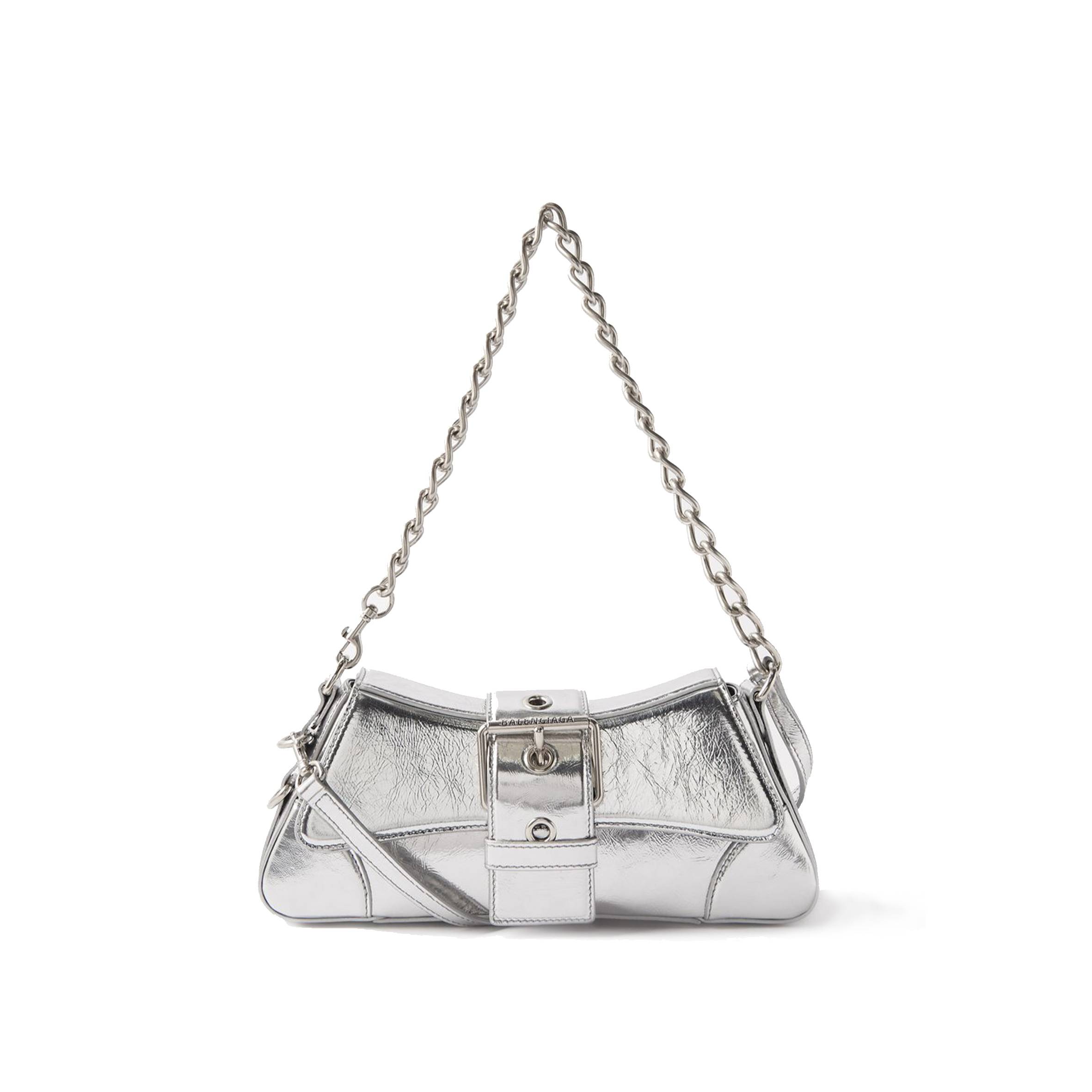 Ba*len*cia*ga silver lindsay s metallic-leather shoulder bag matchesfashion us (28.5*12.9*5.3cm)