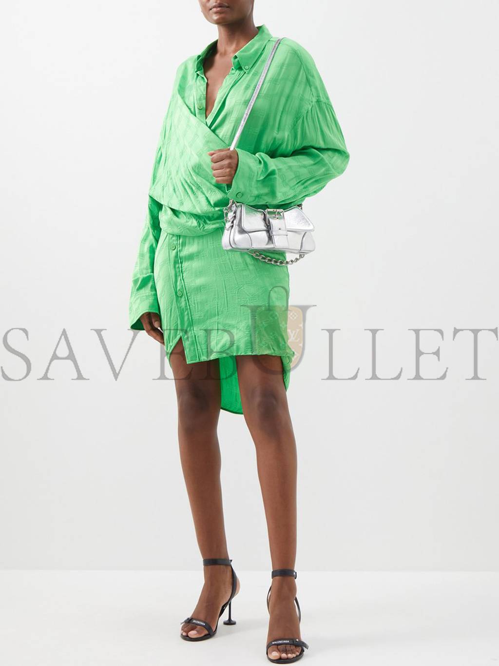 Ba*len*cia*ga silver lindsay s metallic-leather shoulder bag matchesfashion us (28.5*12.9*5.3cm)