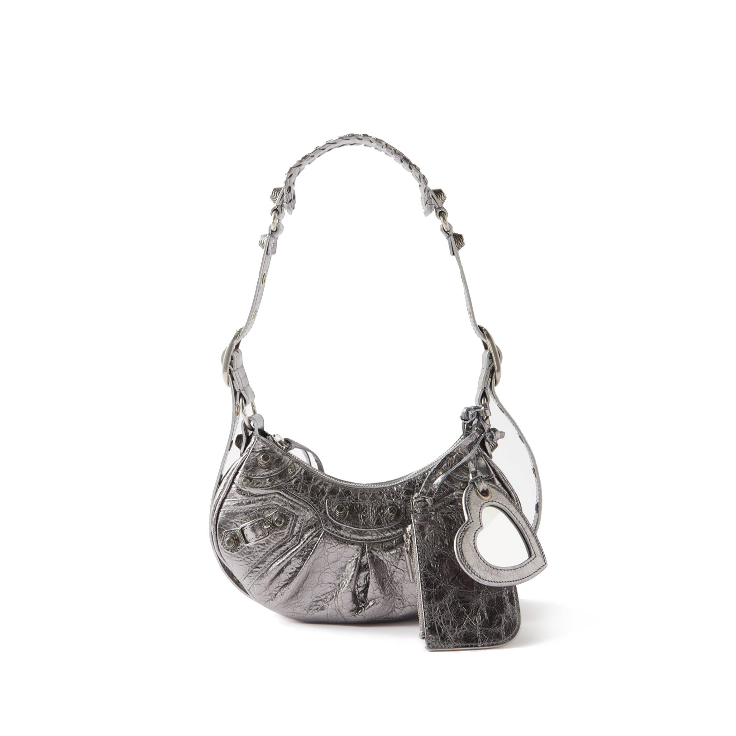 Ba*len*cia*ga silver le cagole xs leather shoulder bag matchesfashion us (26.5*11.4*7.3cm)