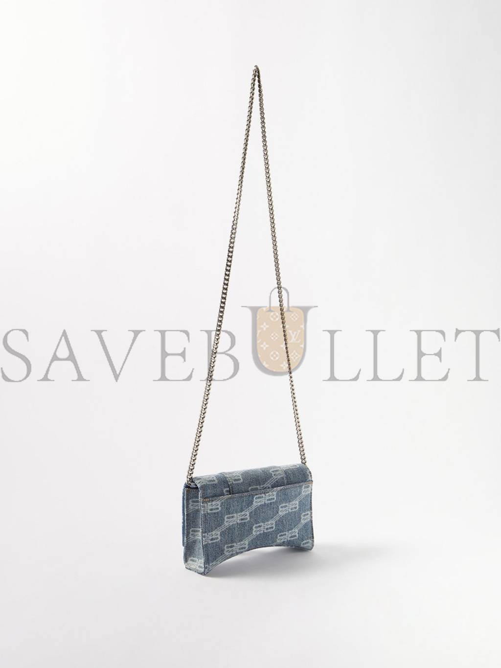Ba*len*cia*ga blue hourglass logo-print denim cross-body bag matchesfashion us (19.5*12*4cm)