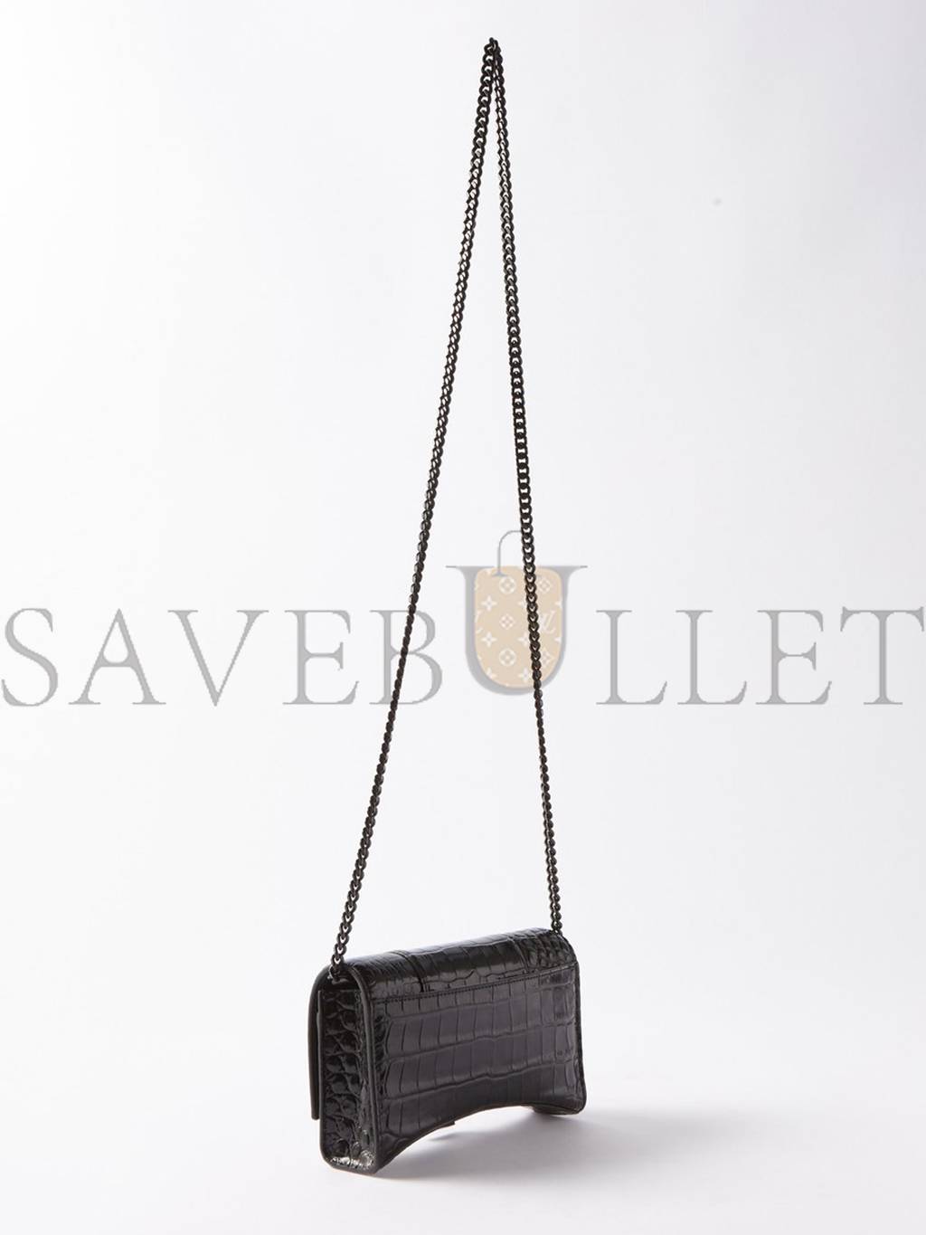 Ba*len*cia*ga black hourglass croc-effect leather cross-body bag matchesfashion us (20*12.1*10.6cm)
