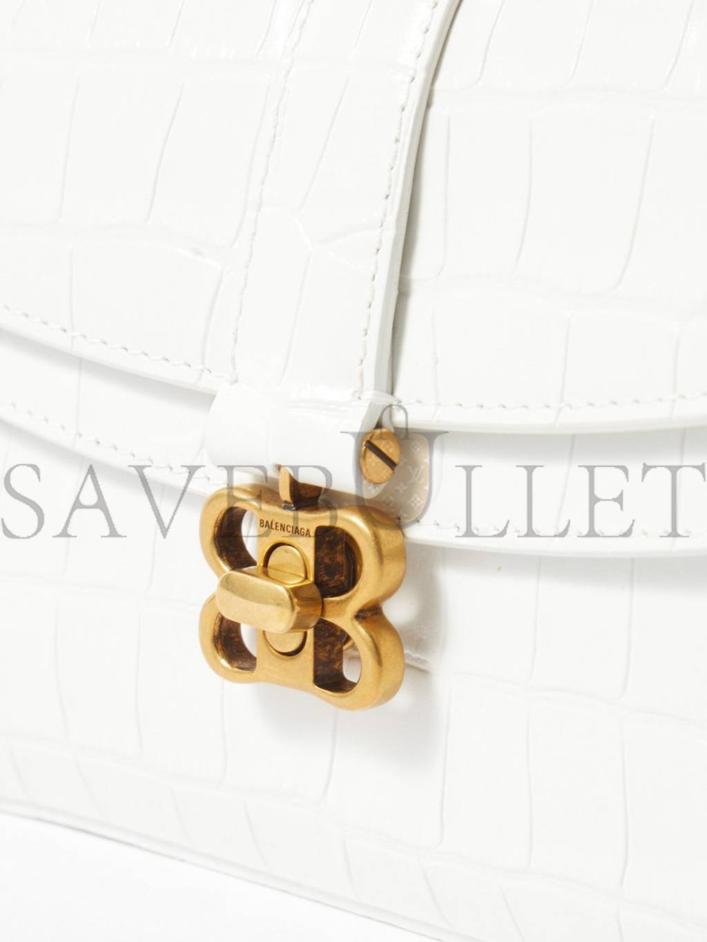 Ba*len*cia*ga white lady flap s crocodile-effect shoulder bag matchesfashion us (21.8*14.2*8.8cm)