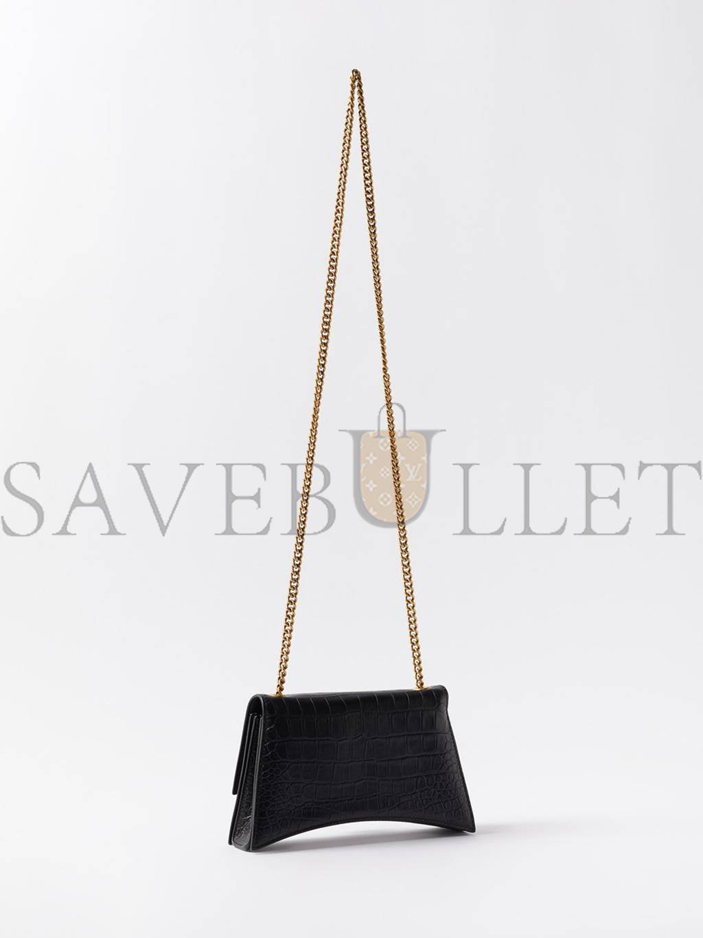 Ba*len*cia*ga black crush xs crocodile-effect leather cross-body bag matchesfashion us (21.5*11*5cm)