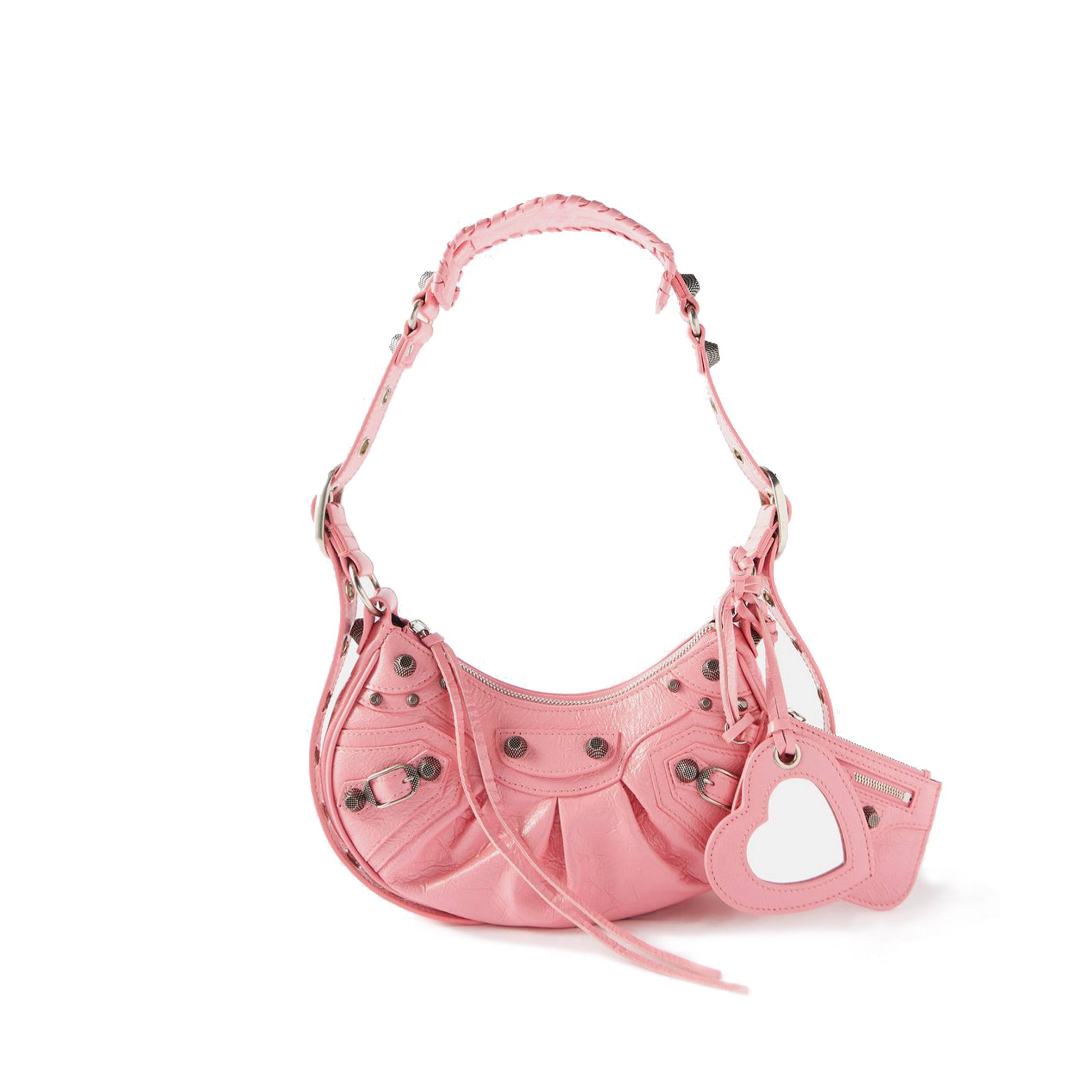 Ba*len*cia*ga pink le cagole xs crinkled-leather shoulder bag matchesfashion us (25.6*11.4*7.3cm)