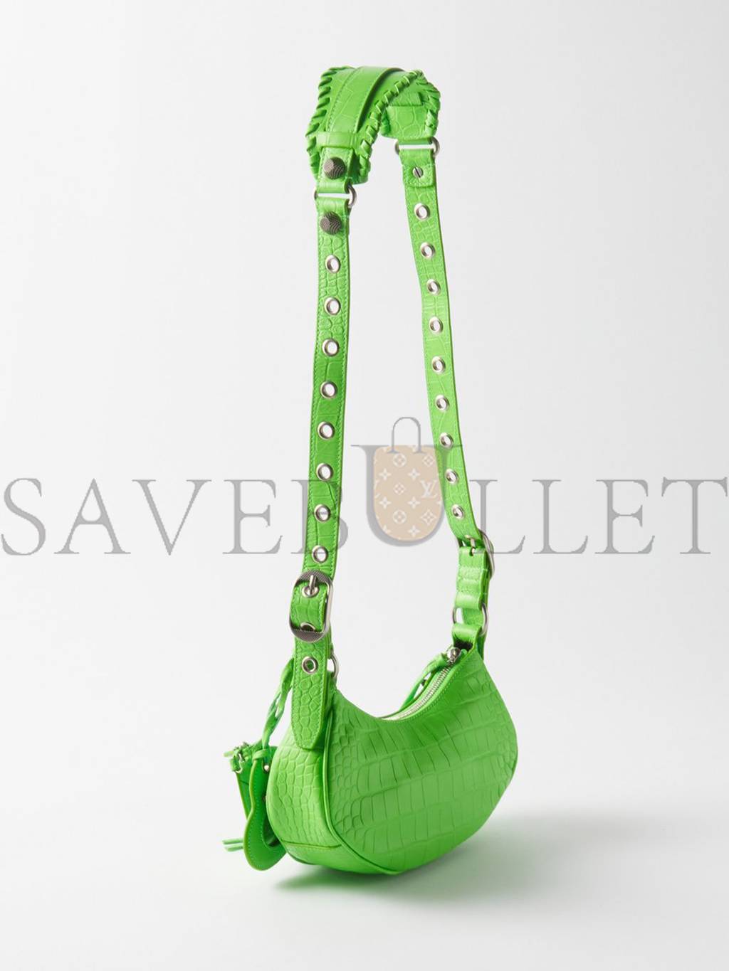 Ba*len*cia*ga green le cagole xs croc-effect leather shoulder bag matchesfashion us (25*15.2*6cm)