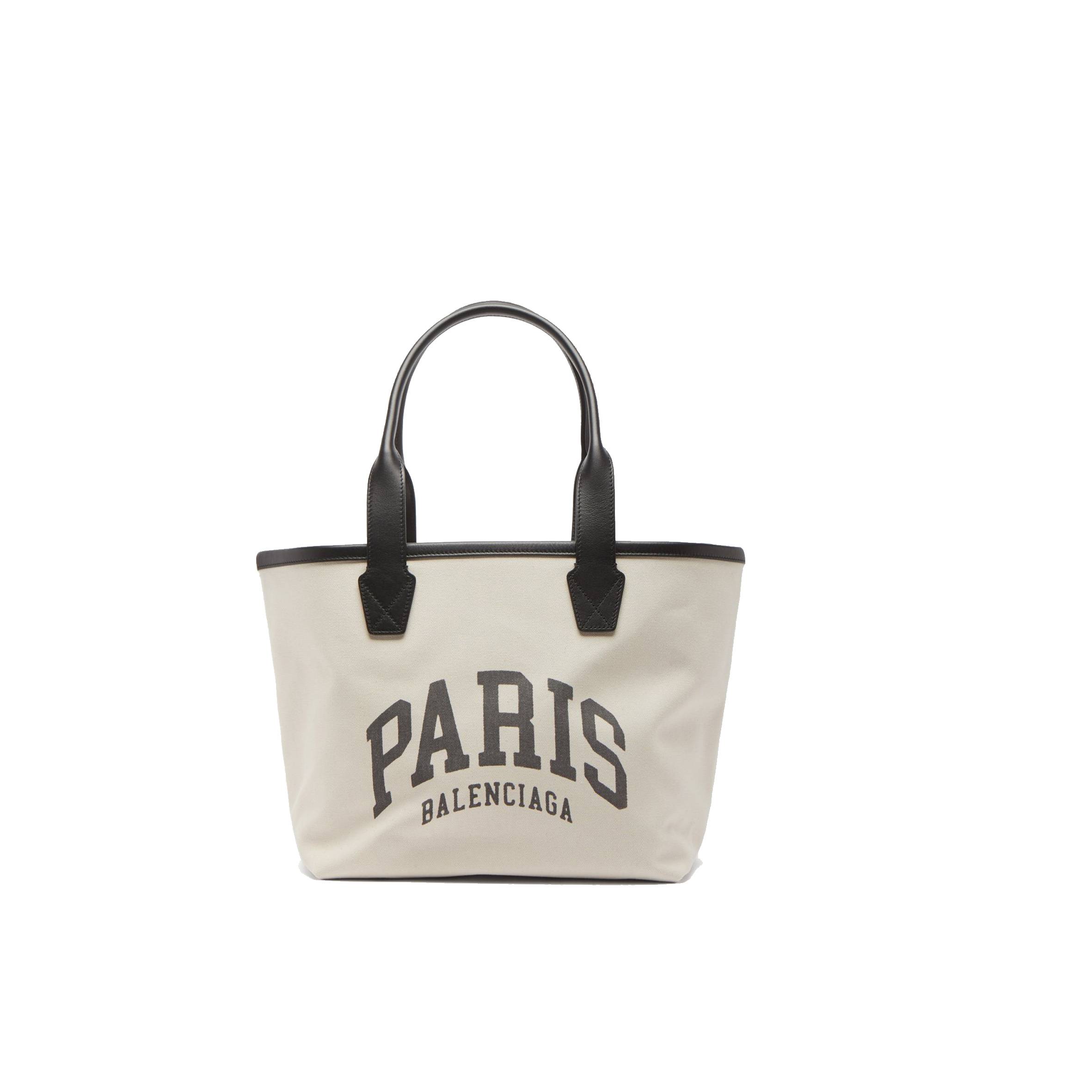 Ba*len*cia*ga neutral paris logo-print leather-trim canvas tote bag matchesfashion us (41.1*25.1*17.5cm)