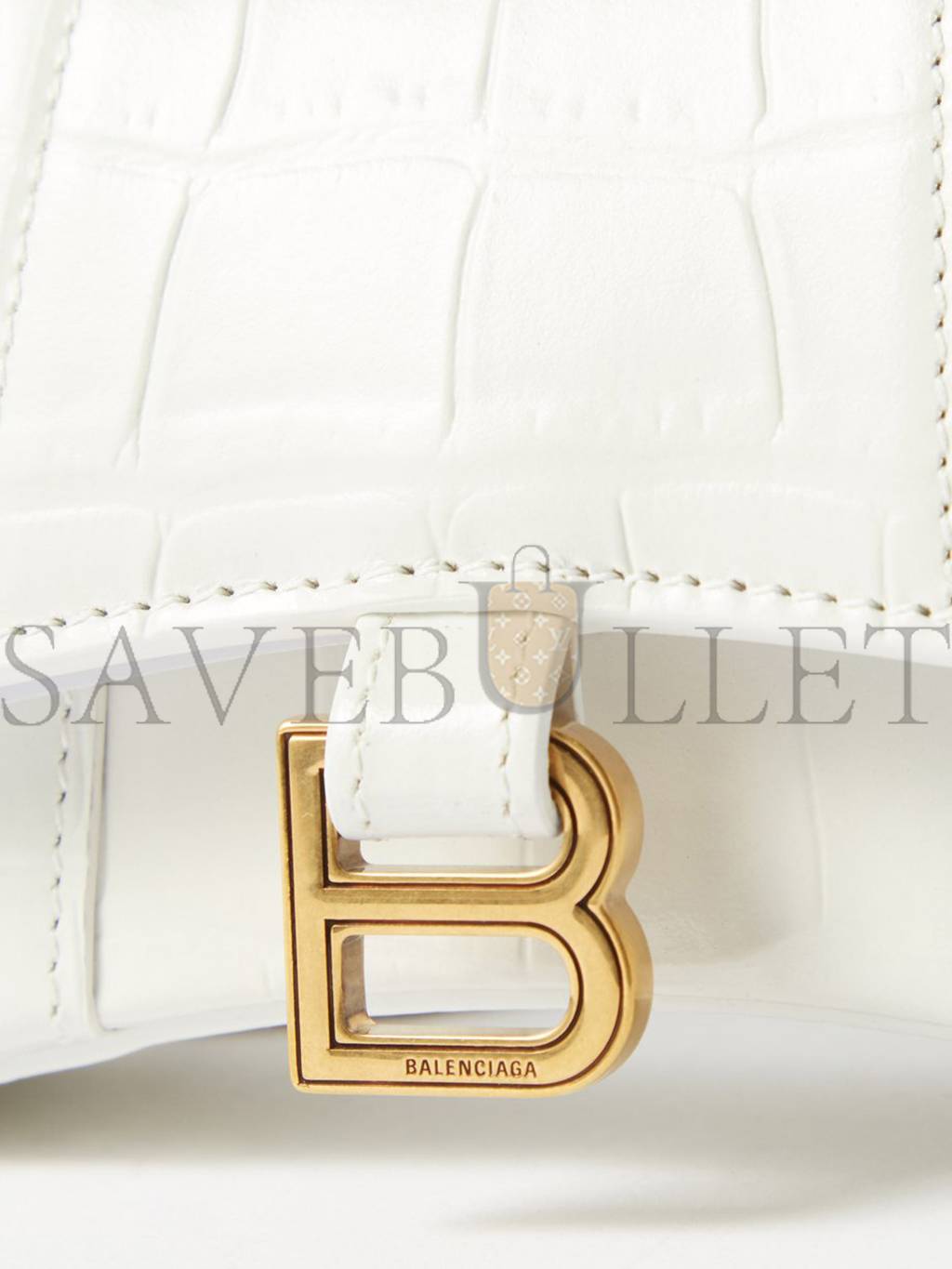 Ba*len*cia*ga white hourglass mini crocodile-effect cross-body bag matchesfashion us (12*8*4.6cm)