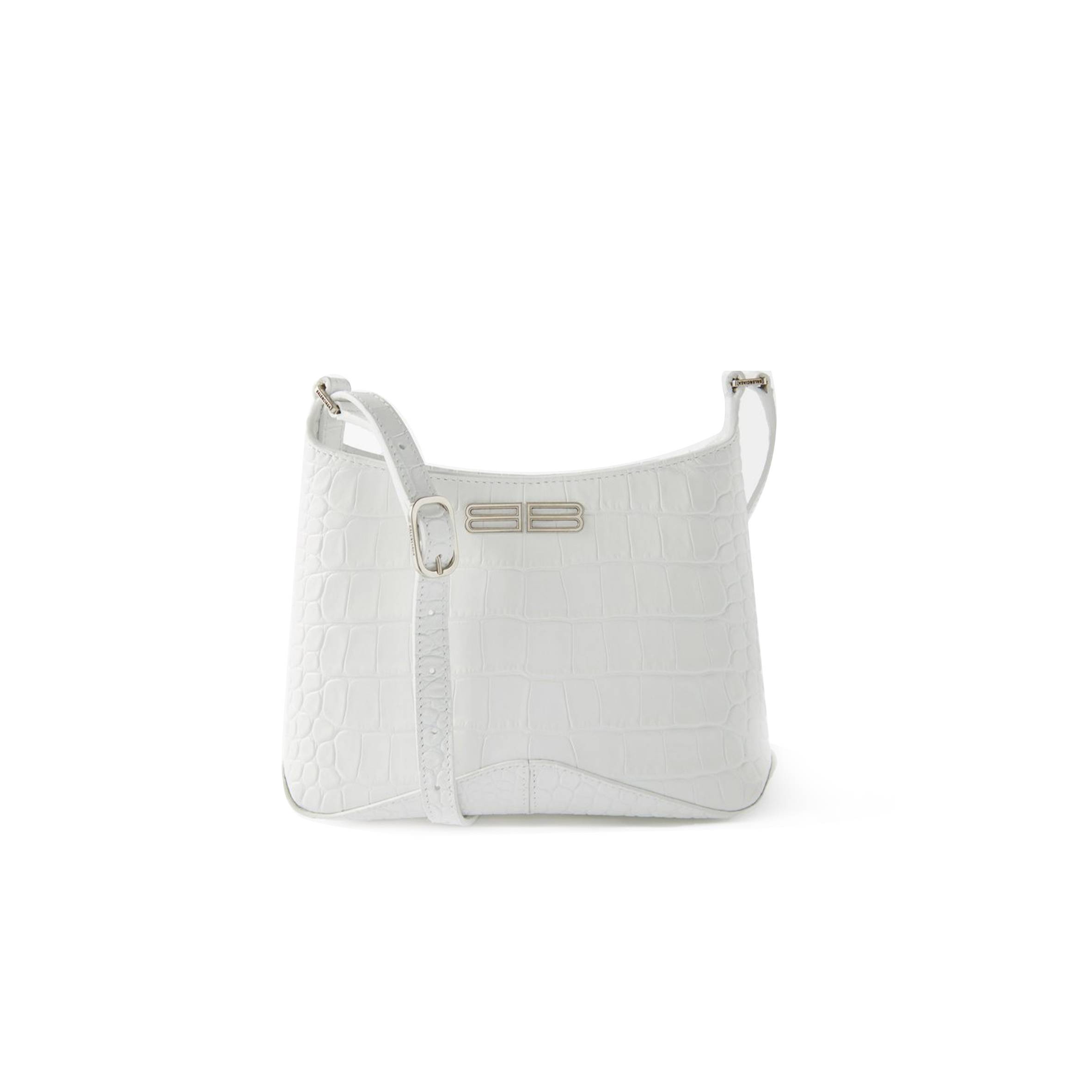 Ba*len*cia*ga white xx bb-logo crocodile-effect leather shoulder bag matchesfashion us (22.8*16.5*4cm)