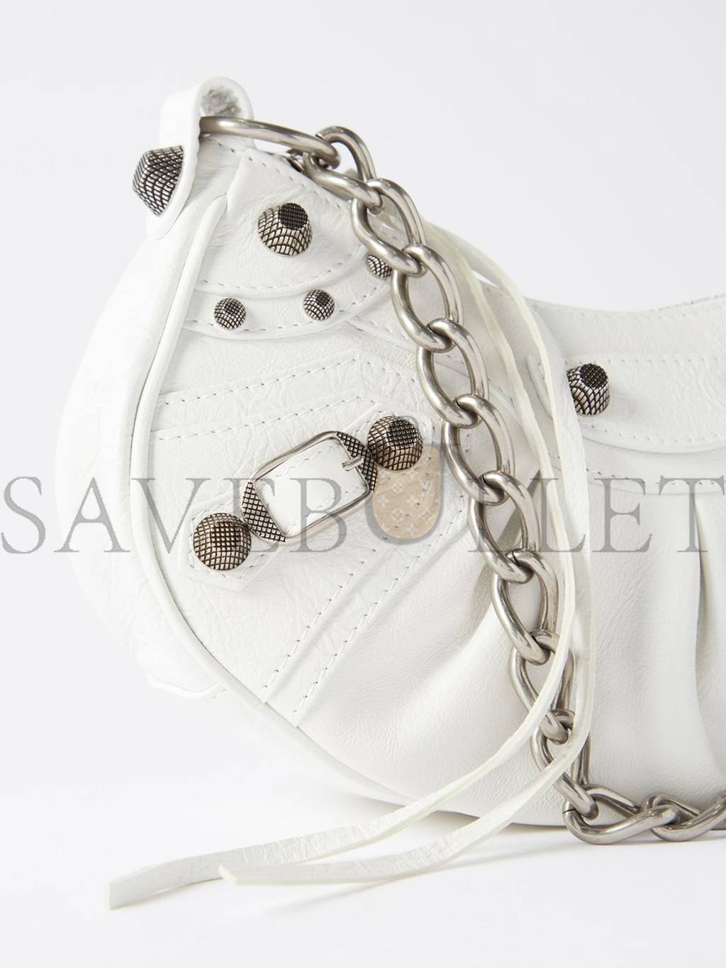 Ba*len*cia*ga white le cagole xs studded leather shoulder bag matchesfashion us (25.6*11.4*7.3cm)