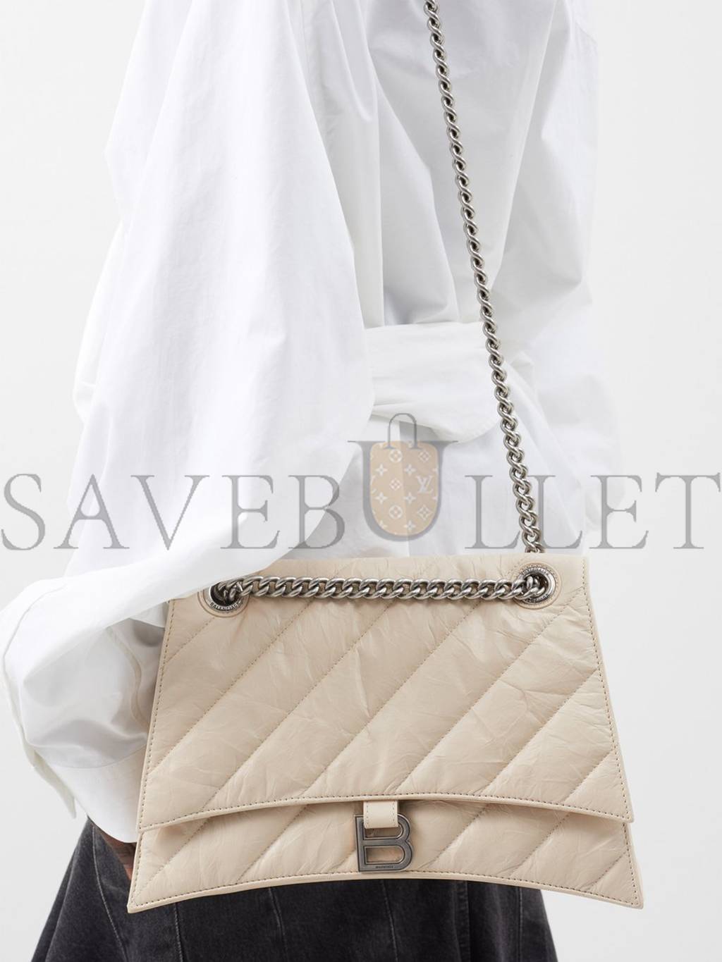 Ba*len*cia*ga neutral crush m quilted crinkled-leather shoulder bag matchesfashion us (25.5*15*6.4cm)