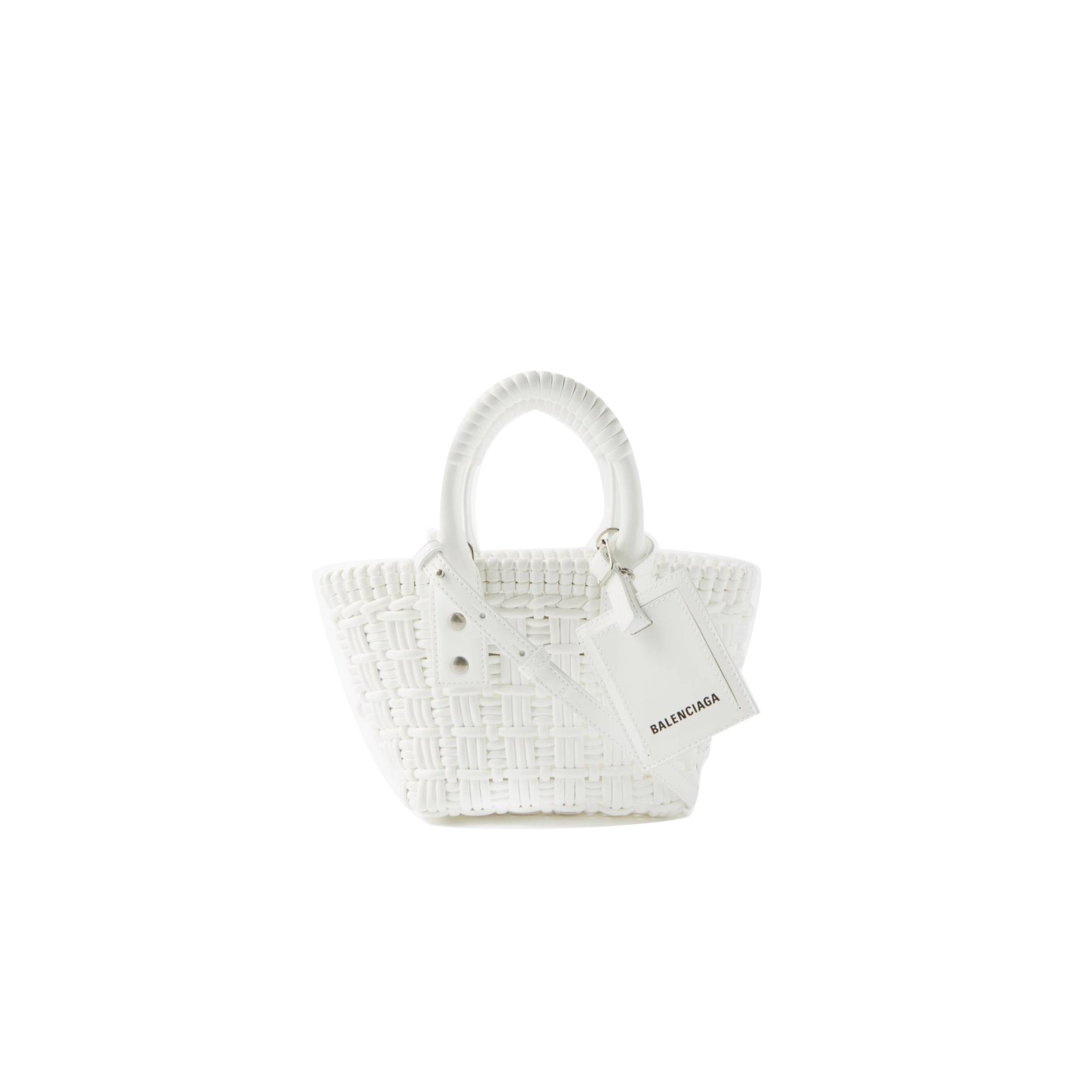 Ba*len*cia*ga white bistro xxs woven faux-leather basket bag matchesfashion us (25.4*14.9*8.6cm)