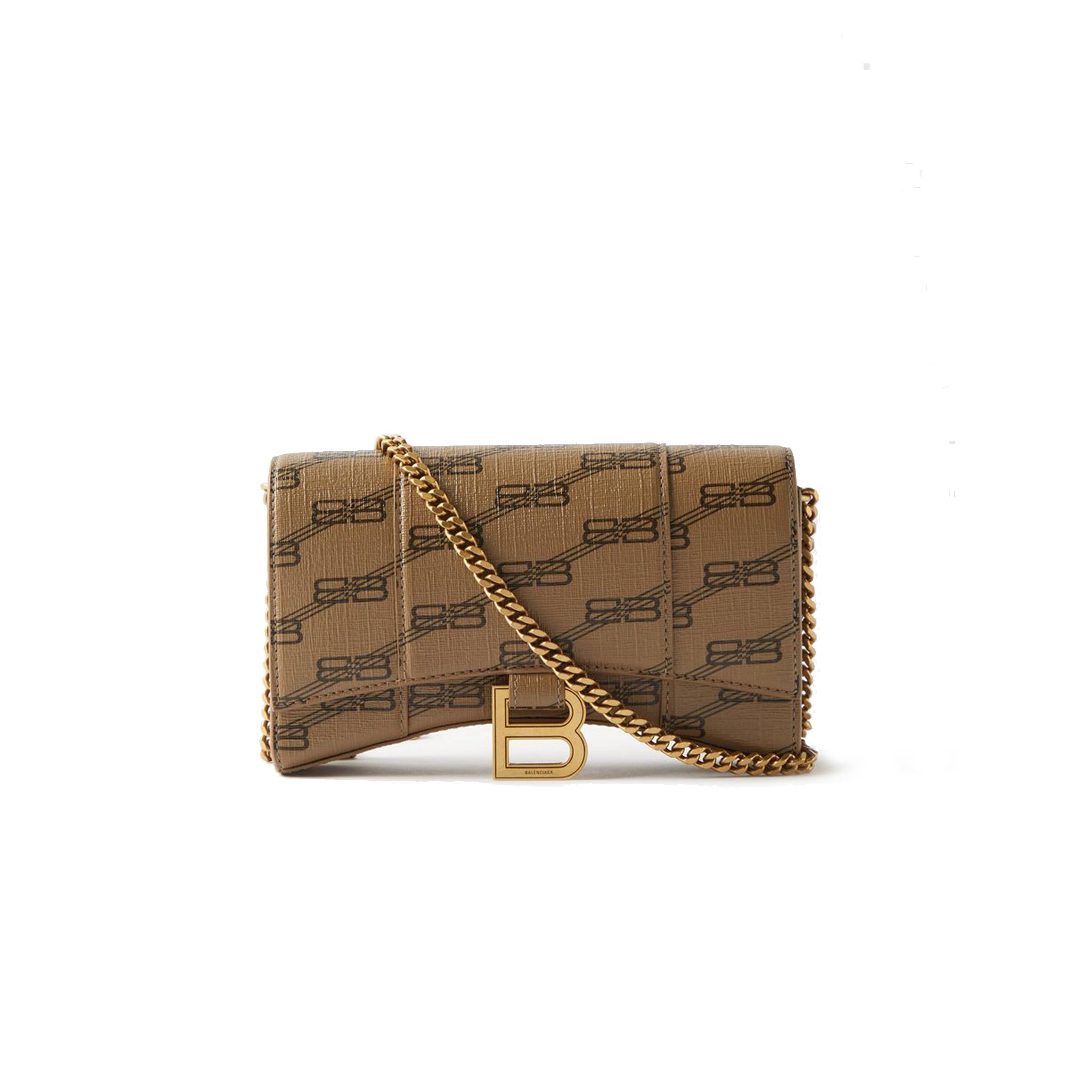 Ba*len*cia*ga beige hourglass logo-print canvas cross-body bag matchesfashion us (19.5*12*4cm)