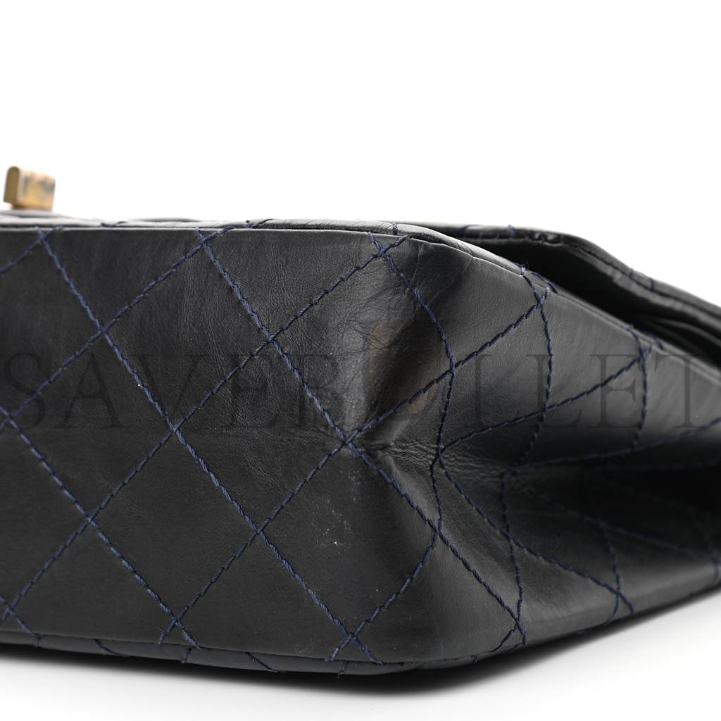 Ch*el calfskin quilted 2.55 reissue 226 flap navy blue (27*17*9cm)