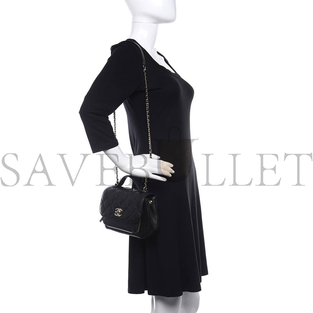 Ch*el caviar quilted medium business affinity flap black rose gold hardware (22*17*7cm)