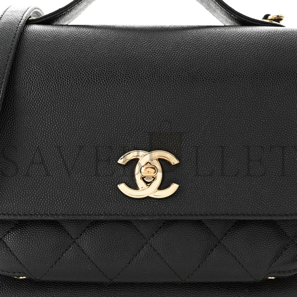 Ch*el caviar quilted medium business affinity flap black rose gold hardware (22*17*7cm)