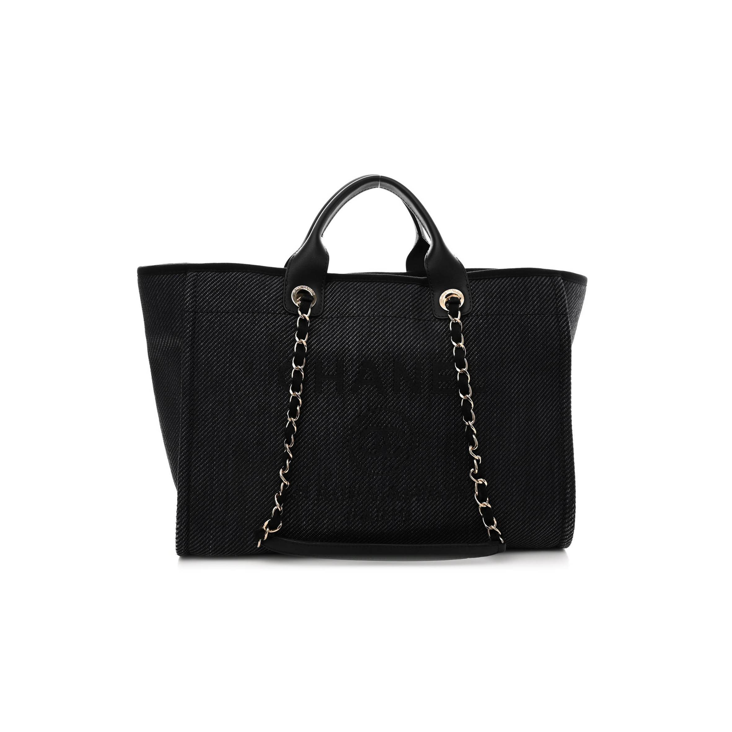 Ch*el mixed fibers calfskin medium deauville tote blue (38*30*20cm)