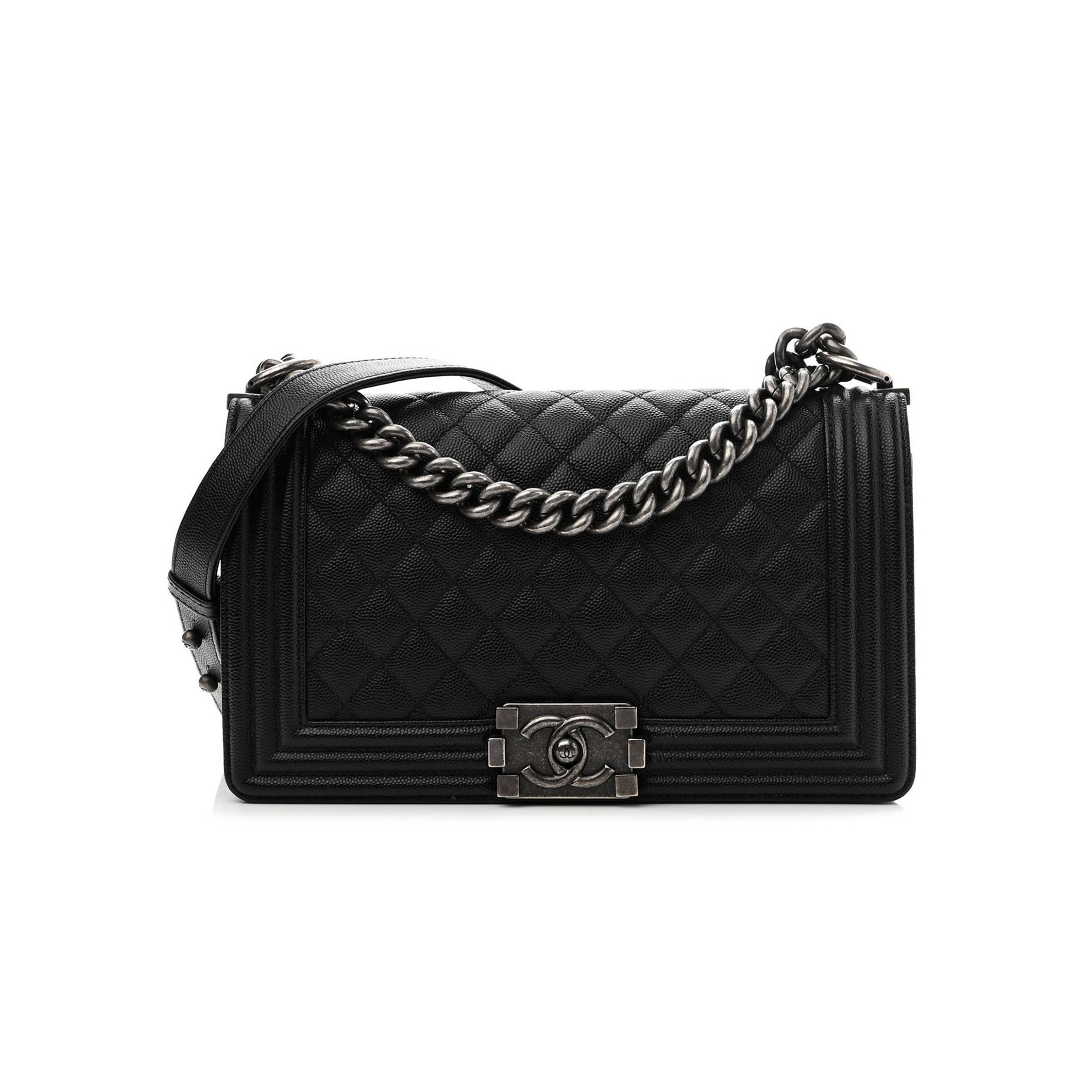 Ch*el caviar quilted medium boy flap black silver hardware (25*15*8cm)