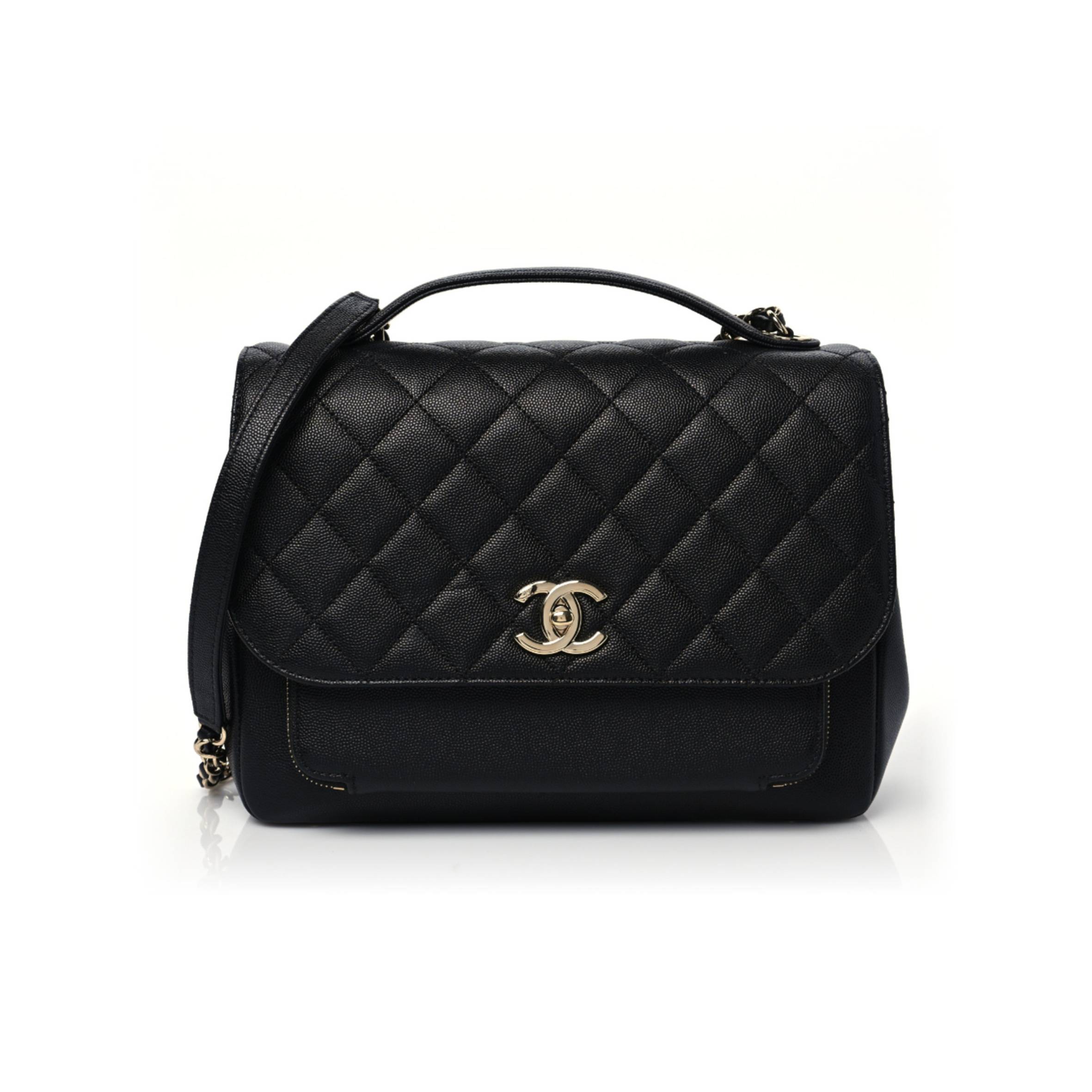 Ch*el caviar quilted large business affinity flap black rose gold hardware (27*19*9cm)
