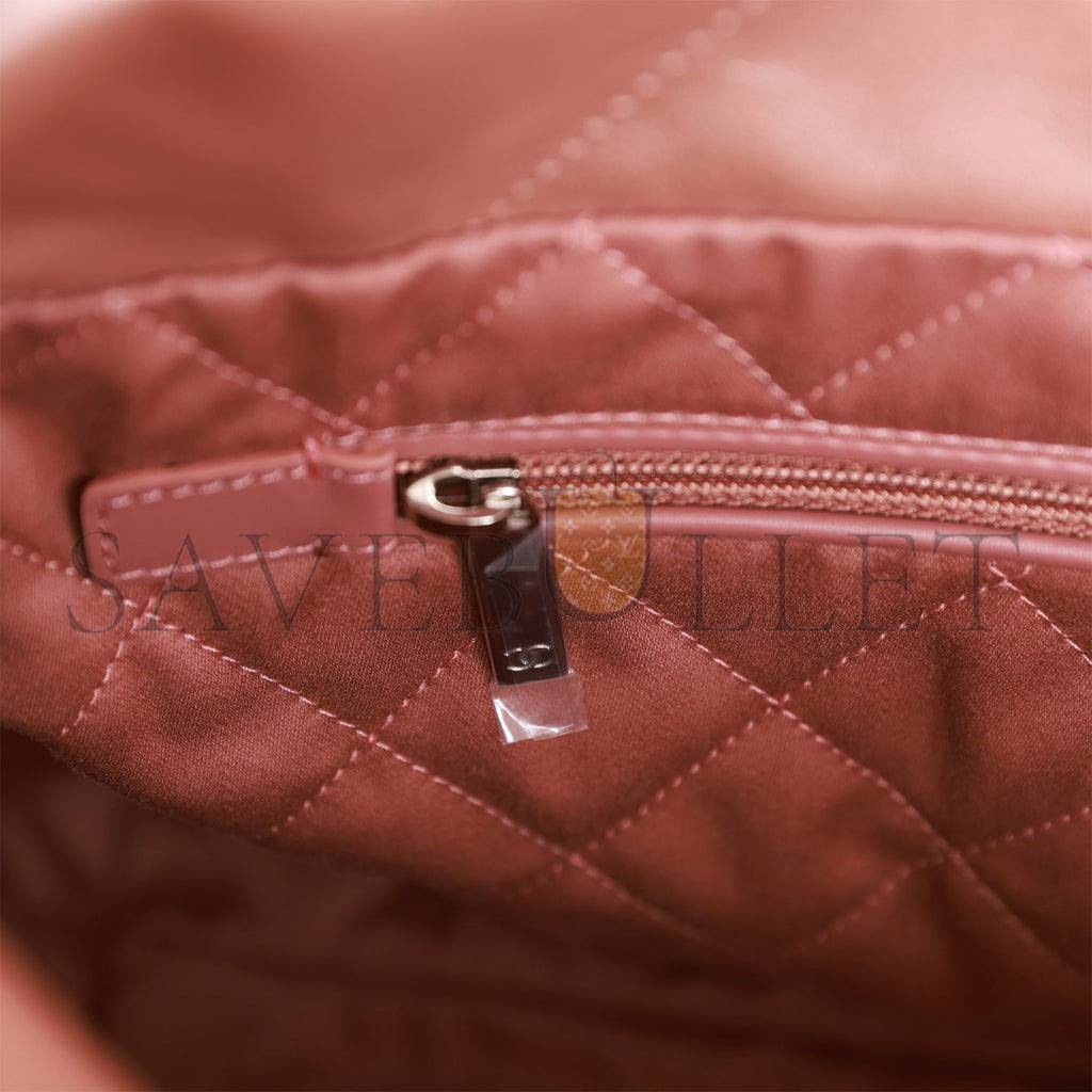 Ch*el small 22 bag copper calfskin rose gold hardware (37*35*7cm)